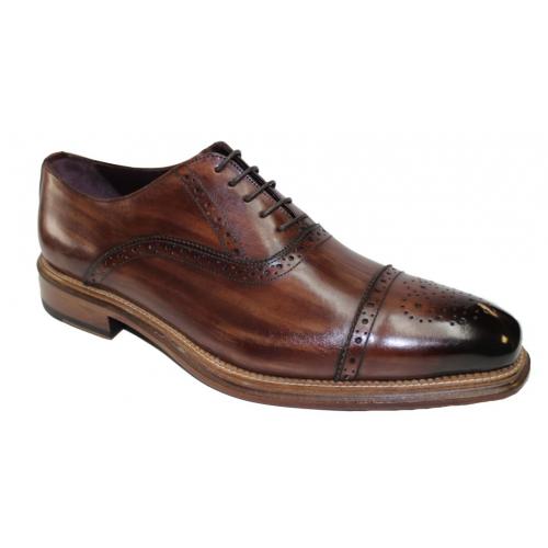Emilio Franco "Nico" Brown Genuine Calfskin Oxford Shoes.